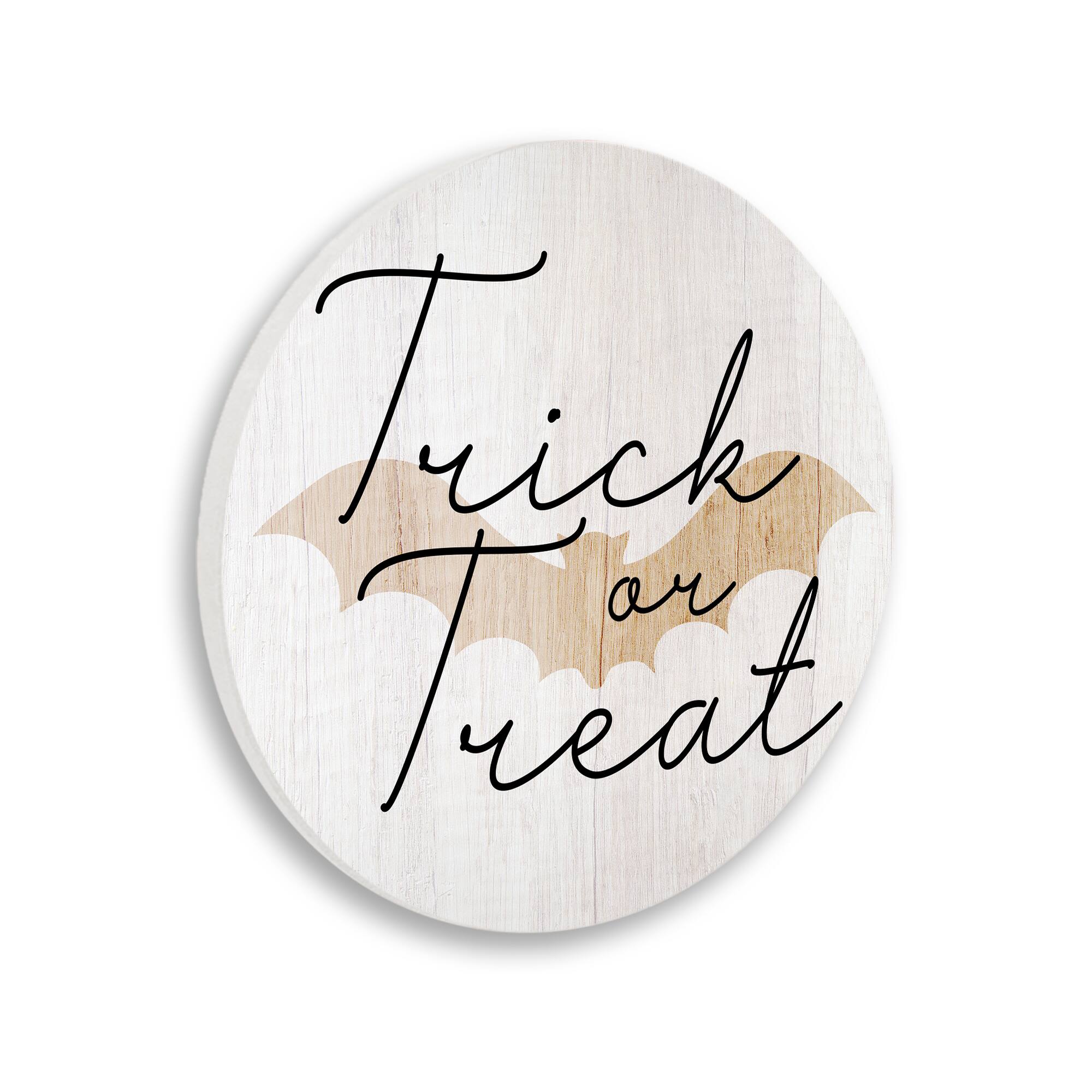 Stupell Industries Trick Or Treat Halloween Bat Wall Plaque Art